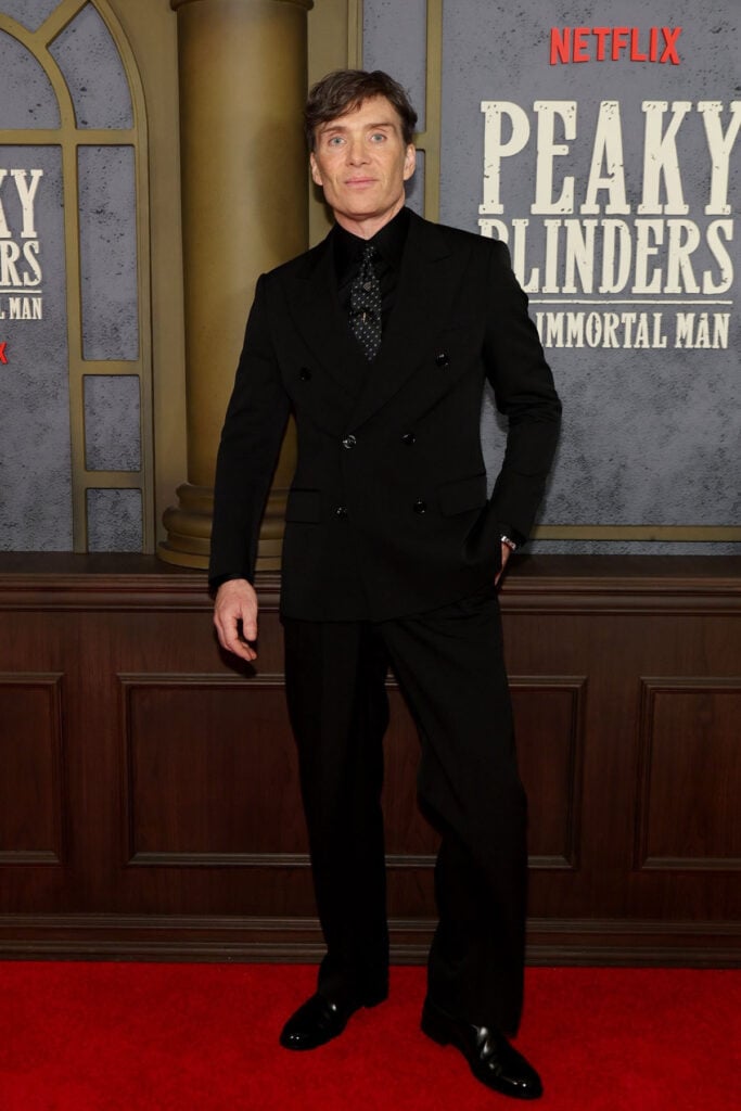 Cillian Murphy Peaky Blinders The Immortal Man New York premiere, Cillian Murphy Peaky Blinders premiere red carpet, Cillian Murphy New York premiere style, Peaky Blinders The Immortal Man premiere red carpet, Cillian Murphy Giorgio Armani suit, Giorgio Armani Peaky Blinders New York premiere, Cillian Murphy Netflix Peaky Blinders premiere, Cillian Murphy red carpet style New York