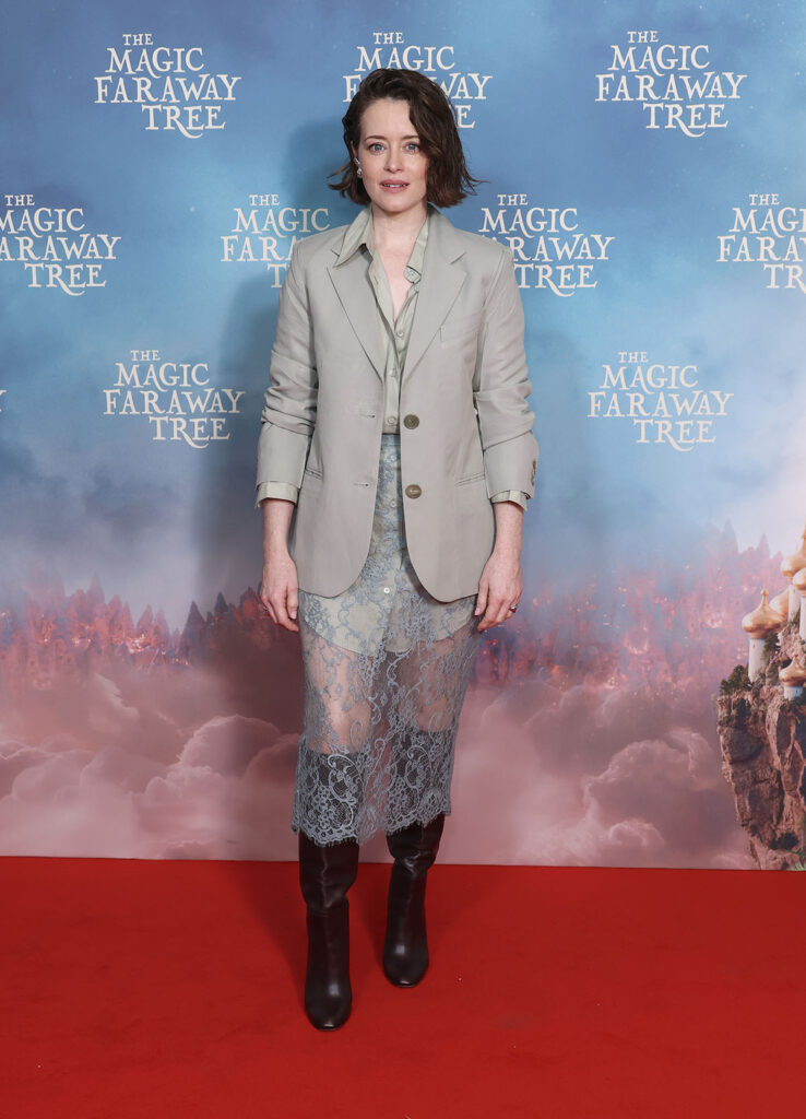 Claire Foy The Magic Faraway Tree London screening, Claire Foy red carpet London screening, Claire Foy red carpet style, Acne Studios Claire Foy dress, Acne Studios London screening, Claire Foy Magic Faraway Tree premiere style