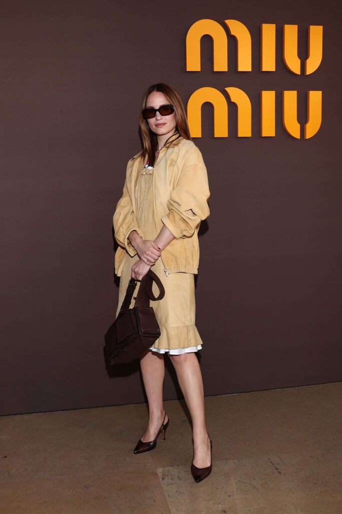Dianna Agron Miu Miu Fall 2026 show, Dianna Agron Paris Fashion Week, Dianna Agron Miu Miu front row, Miu Miu Fall 2026 show front row, Paris Fashion Week Miu Miu show, Miu Miu Fall 2026 Paris Fashion Week