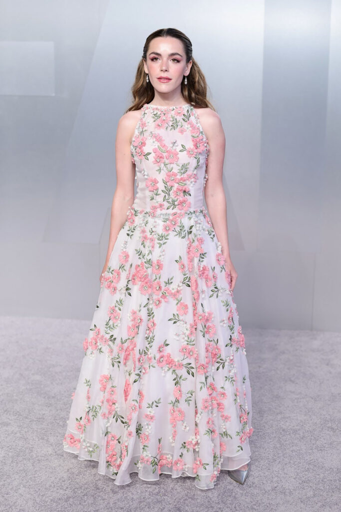 Kiernan Shipka Vanity Fair Oscar Party 2026 Rodarte gown, Kiernan Shipka romantic Rodarte dress Vanity Fair Oscar Party red carpet, Rodarte Vanity Fair Oscar Party Kiernan Shipka look