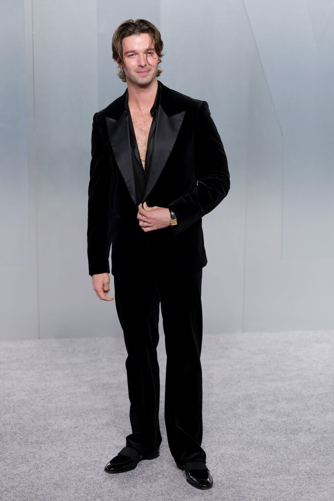 Patrick Schwarzenegger Vanity Fair Oscar Party 2026, Patrick Schwarzenegger Oscars after party red carpet, Gucci Patrick Schwarzenegger Vanity Fair Oscar Party