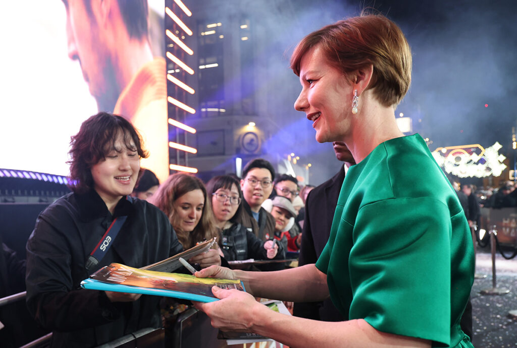 Sandra Hüller Project Hail Mary premiere, Sandra Hüller red carpet, Project Hail Mary world premiere red carpet, Sandra Hüller Prada gown, Prada Project Hail Mary premiere, Sandra Hüller London premiere, Project Hail Mary London red carpet, Prada celebrity red carpet