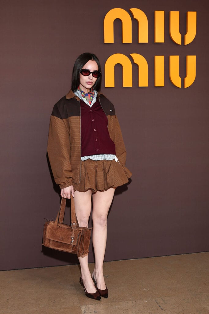 Sofia Carson Miu Miu Fall 2026 show, Sofia Carson Paris Fashion Week, Sofia Carson Miu Miu front row, Miu Miu Fall 2026 show front row, Paris Fashion Week Miu Miu show, Miu Miu Fall 2026 Paris Fashion Week