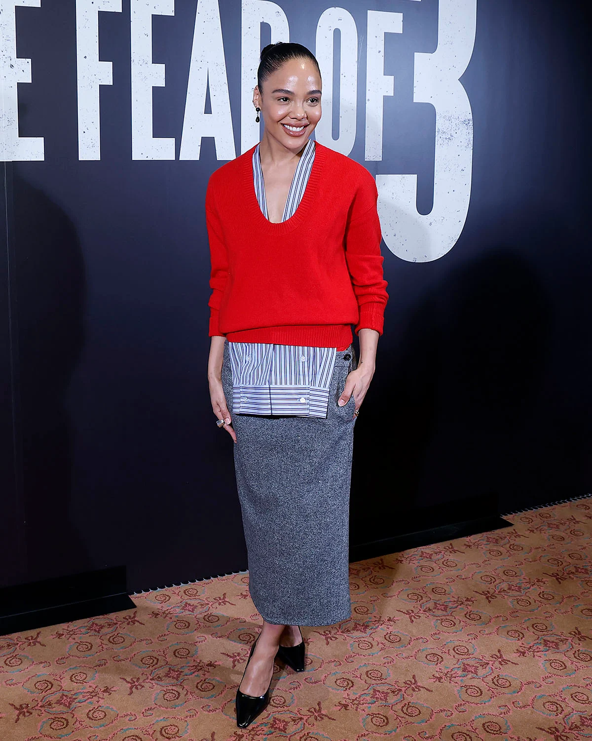 Tessa Thompson Wore Commission To ‘The Fear Of 13’ New York Photocall