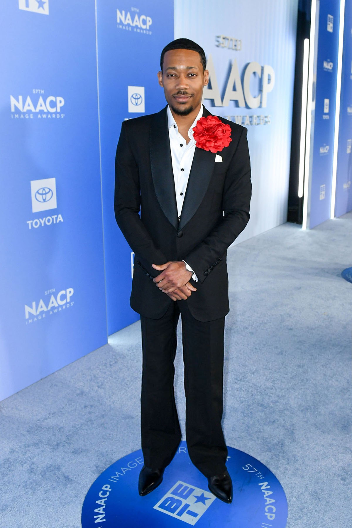 Celebrities in Sergio Hudson at the 2026 NAACP Image Awards - Red ...