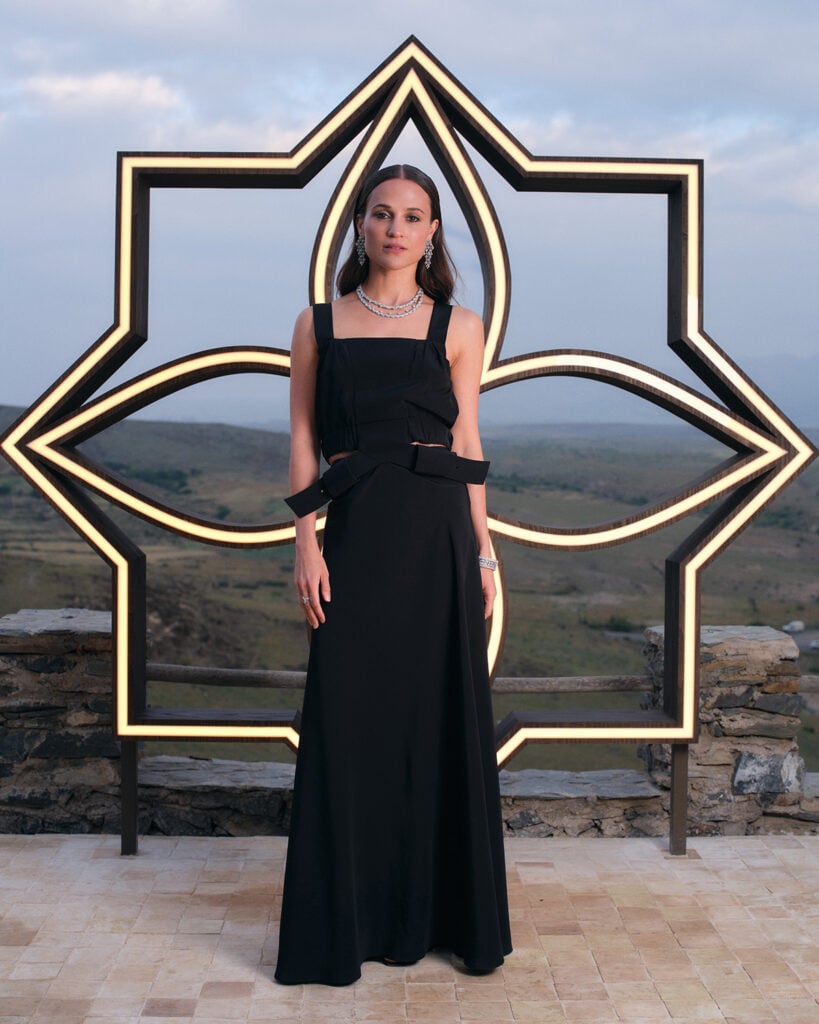 Alicia Vikander Louis Vuitton Mythica event, Alicia Vikander red carpet Marrakesh, Louis Vuitton High Jewelry Vikander, Mythica event style