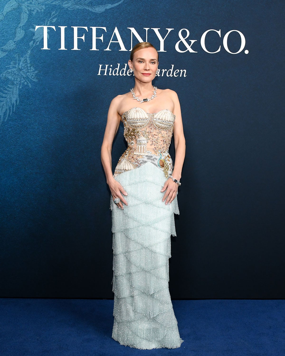 Diane Kruger Wore Sabina Bilenko Couture To The Tiffany & Co. Blue Book 2026: Hidden Garden Launch