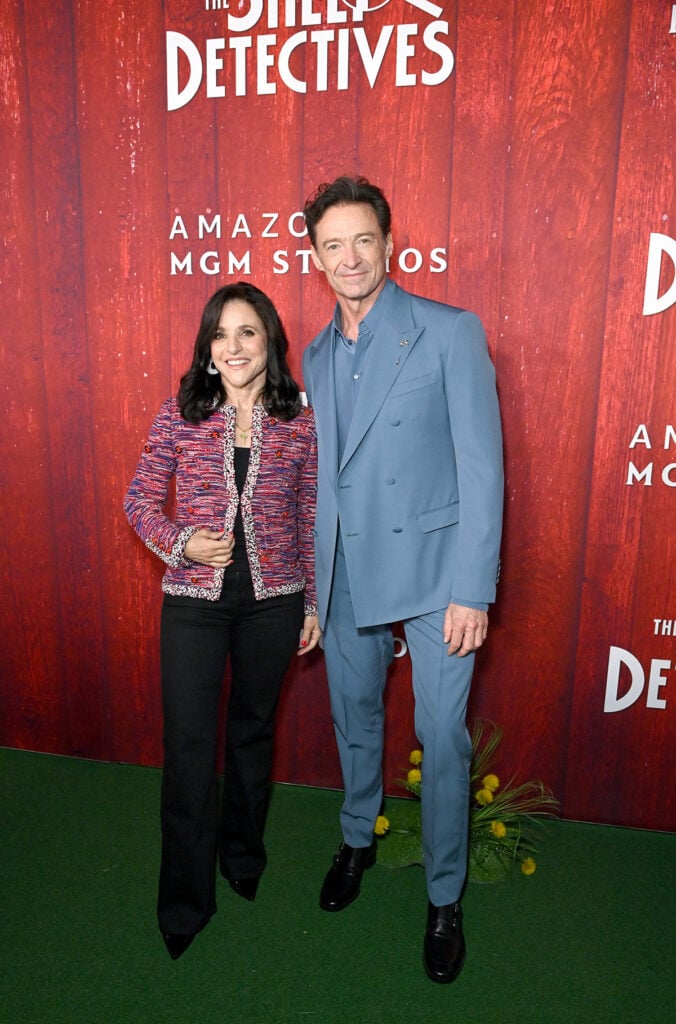 Julia Louis-Dreyfus and Hugh Jackman attend NY Red Carpet and Premiere of Amazon MGM Studio's "The Sheep Detectives" 