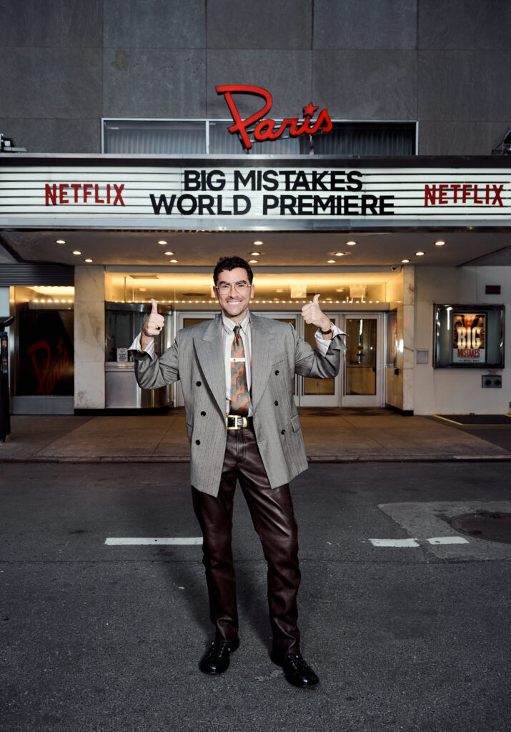Dan Levy Big Mistakes New York Premiere, Big Mistakes New York Premiere red carpet, Dan Levy Versace Spring 2026, Versace Big Mistakes Premiere, Versace Spring 2026 Dan Levy