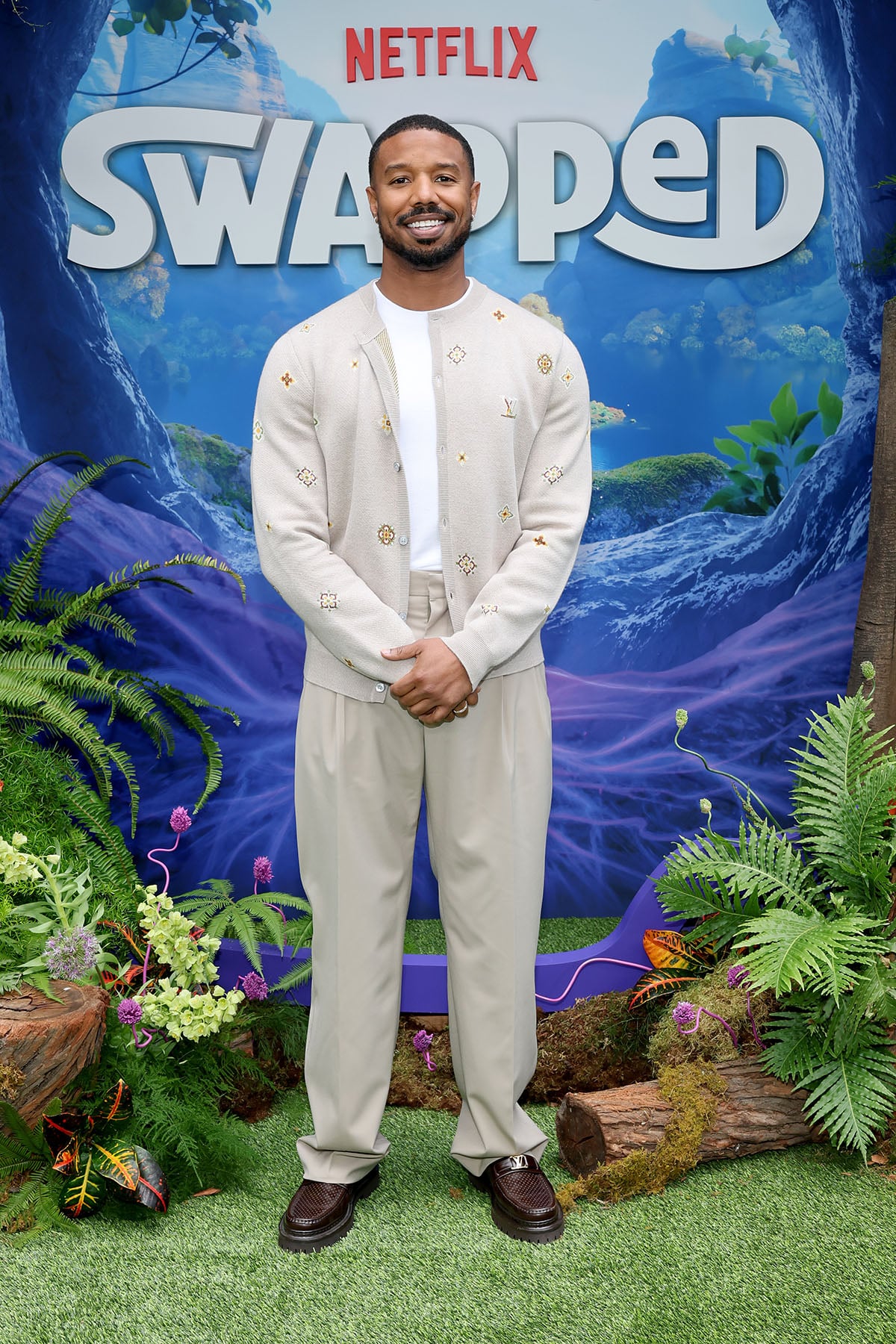 Michael B. Jordan Steps Into Spring In Louis Vuitton for 'Swapped'