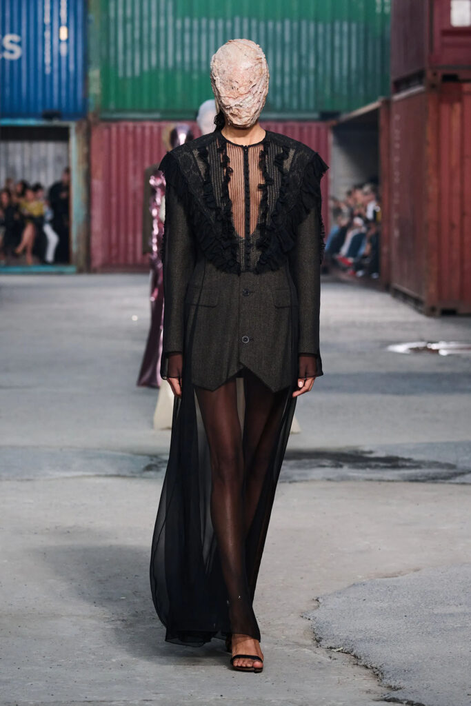 Maison Margiela Co-Ed Fall-Winter 2026 sheer Edwardian-inspired runway look