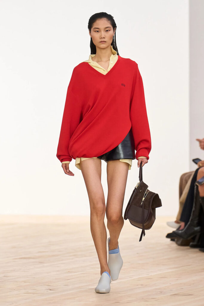 Loewe runway look worn by Sarah Pidgeon in New York City