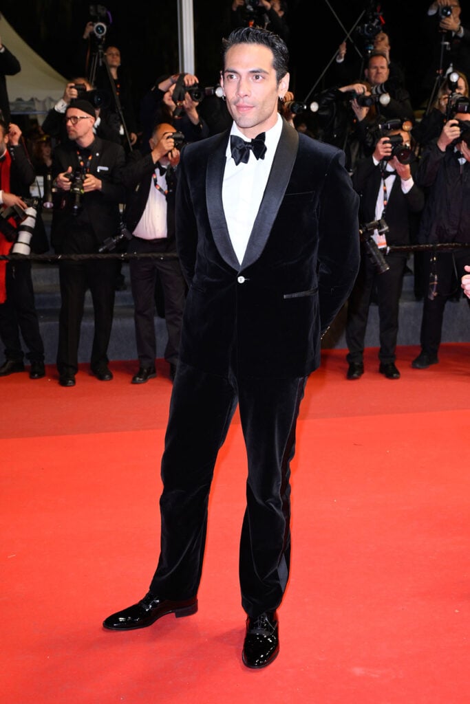 Diego Calva wore a black Louis Vuitton velvet tuxedo to the Club Kid premiere at Cannes Film Festival.