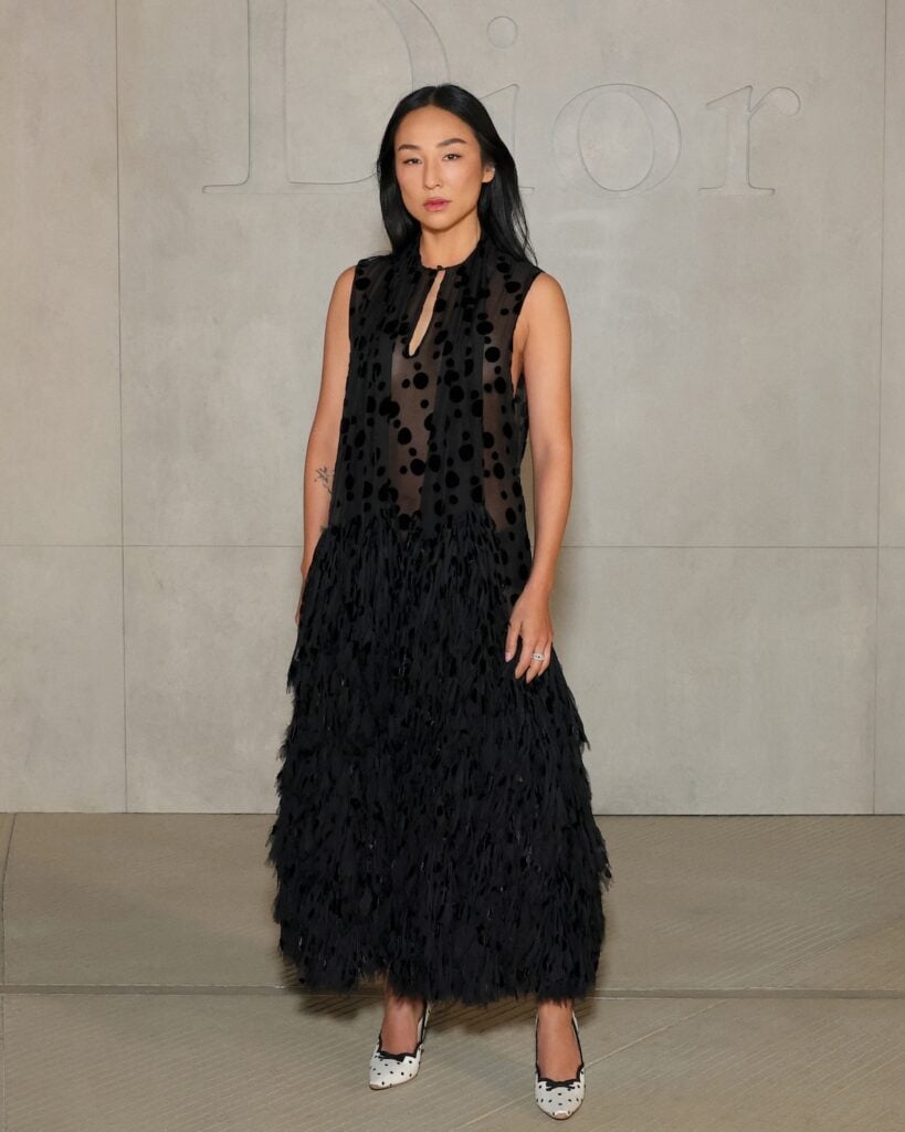 Greta Lee attends the Dior Cruise 2027 at Los Angeles County Museum of Art 