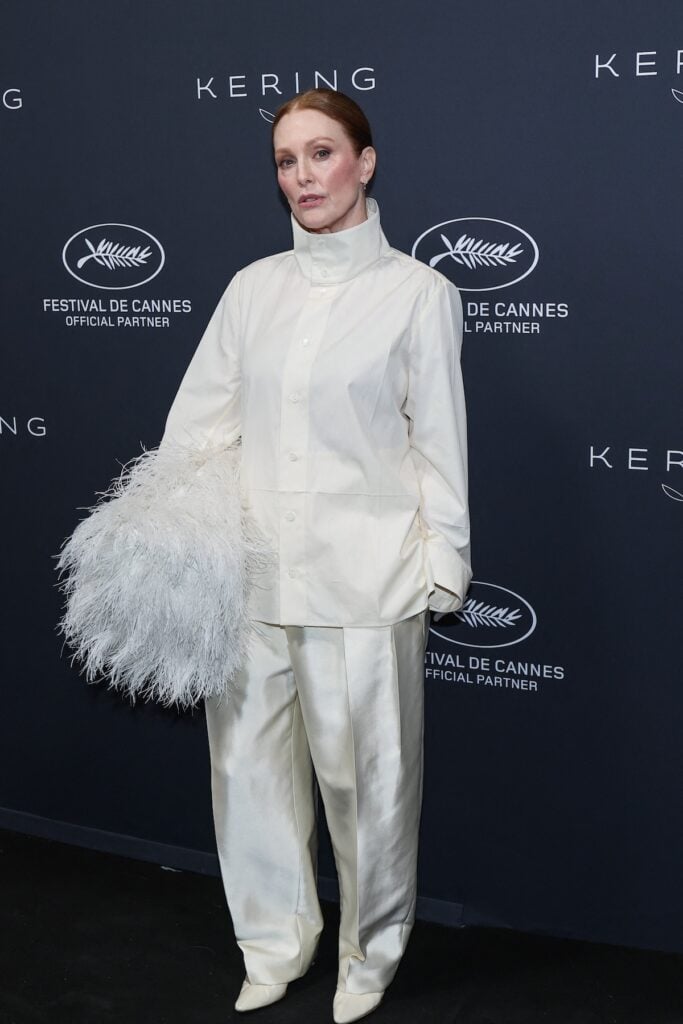 Julianne Moore wore custom Bottega Veneta to Kering’s Women In Motion dinner at the Cannes Film Festival.