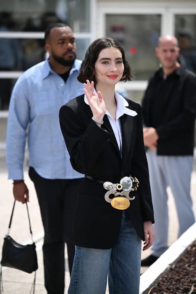 Meadow Walker wearing Celine statement belt at The Fast and the Furious 25th anniversary photocall during Cannes Film Festival