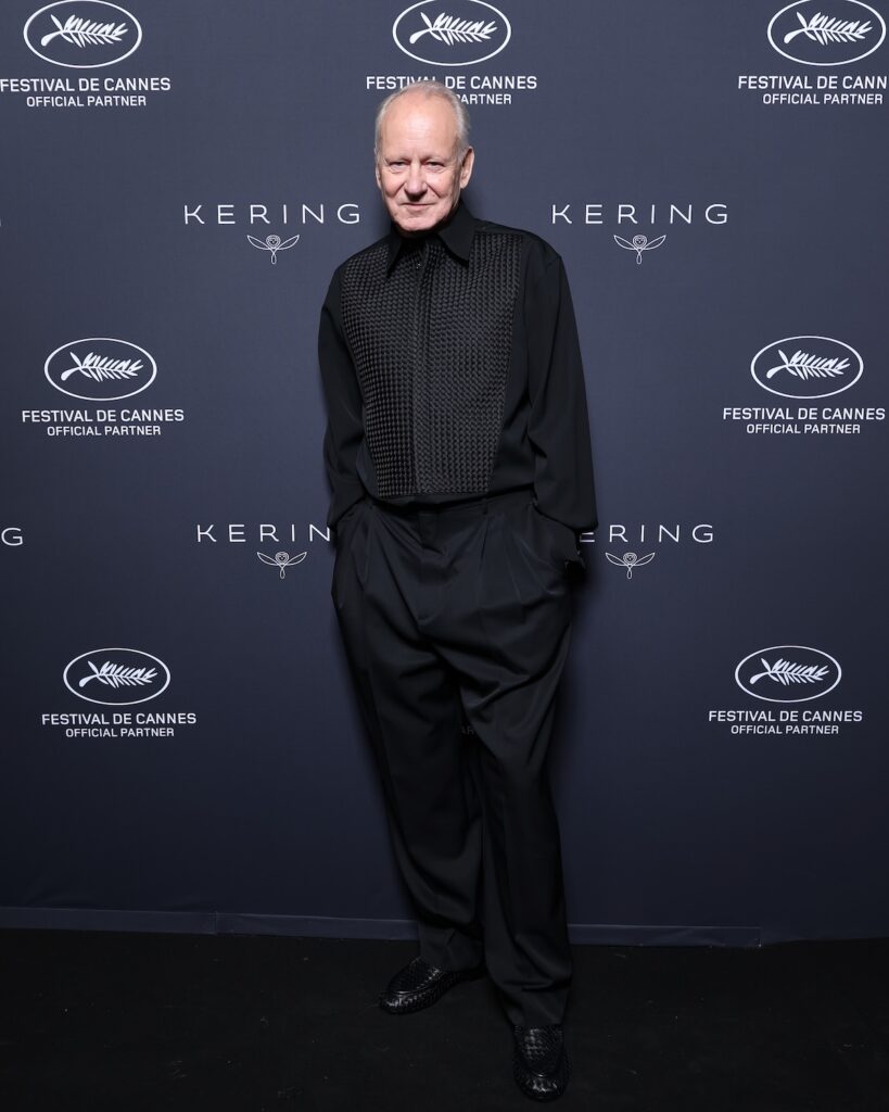 Stellan Skarsgård wore custom Bottega Veneta to the Kering Women In Motion dinner during Cannes Film Festival.