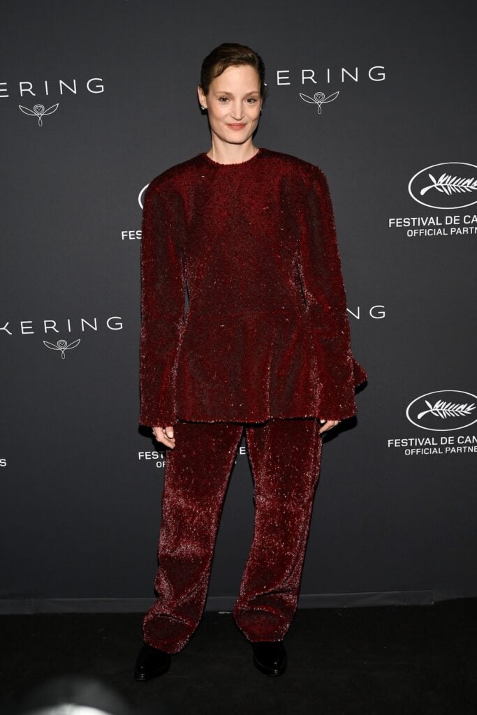 Vicky Krieps wore a sequinned Bottega Veneta look to Kering’s Women In Motion dinner in Cannes, France.