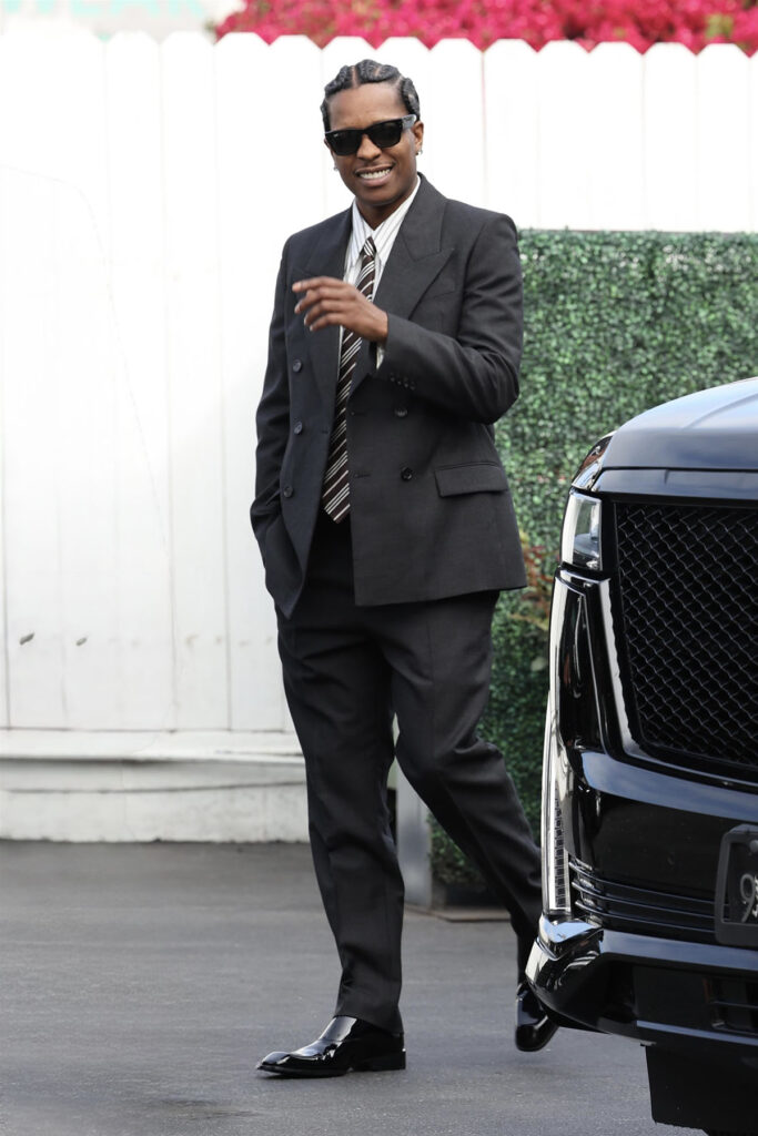 A$AP Rocky wearing Saint Laurent while out in Los Angeles