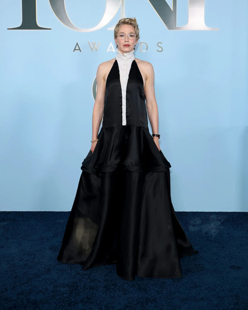 Carrie Coon wearing Altuzarra Fall 2026 at the 2026 Tony Awards in New York