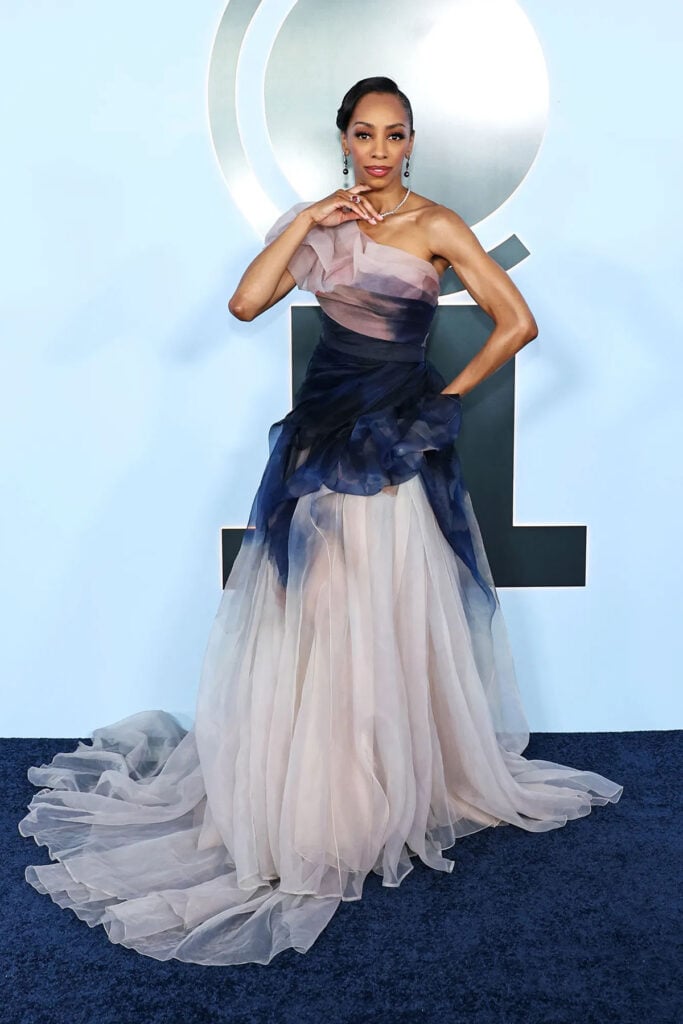 Christiani Pitts wearing Marchesa Resort 2023 at the 2026 Tony Awards in New York