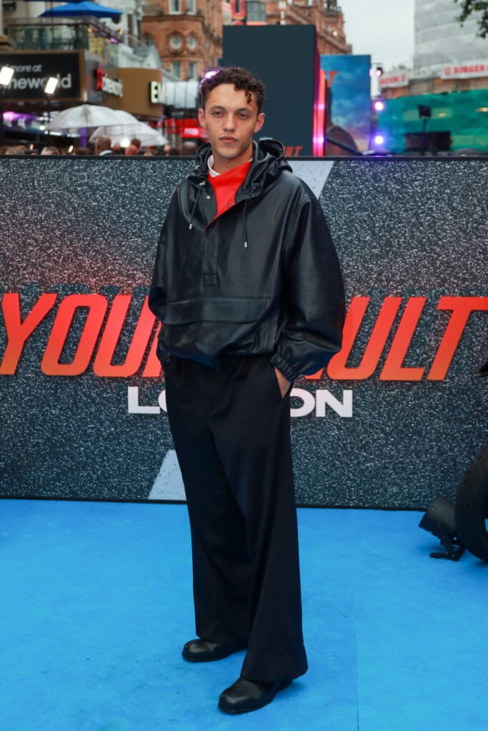 Orlando Norman wearing Loewe at the Your Fault: London premiere