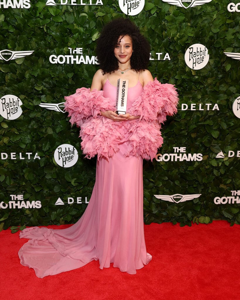 Chase Infiniti poses with an award at The 2026 Gotham TV Awards