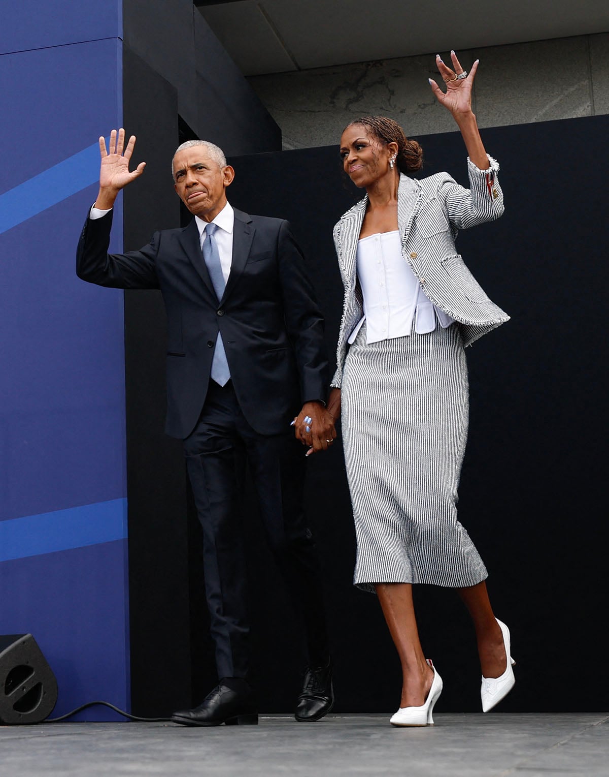 Michelle Obama Wore Thom Browne & Celine For The Barack Obama Presidential Center Opening