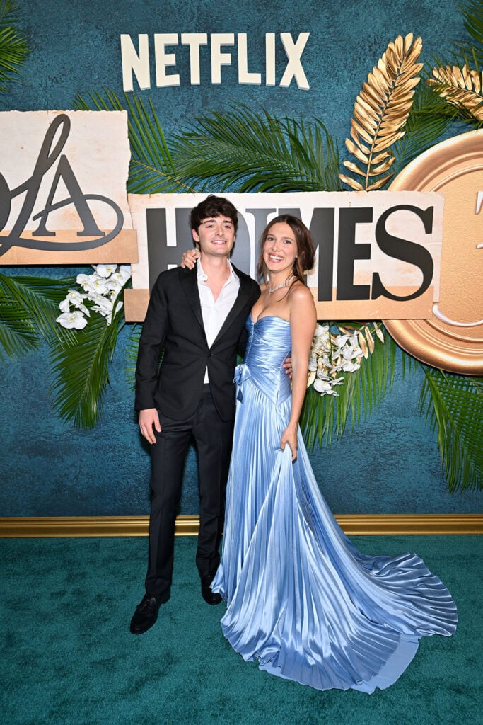 Noah Schnapp and Millie Bobby Brown attend the Enola Holmes 3 NY Premiere