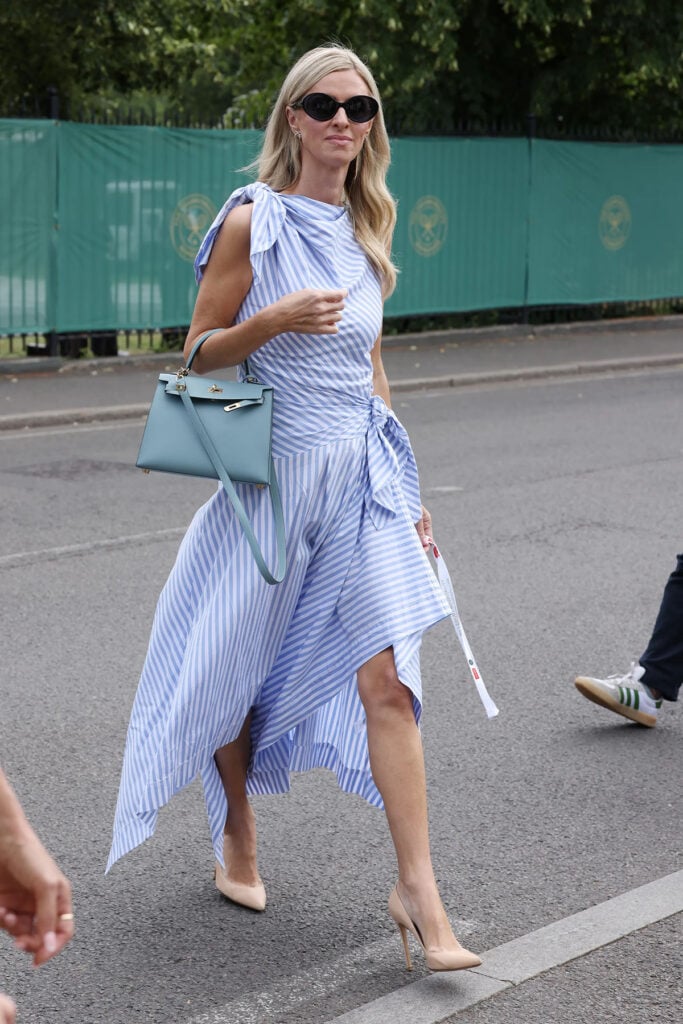 Nicky Hilton arrives at Wimbledon 2026 wearing Monse Resort 2026 at the All England Club.
