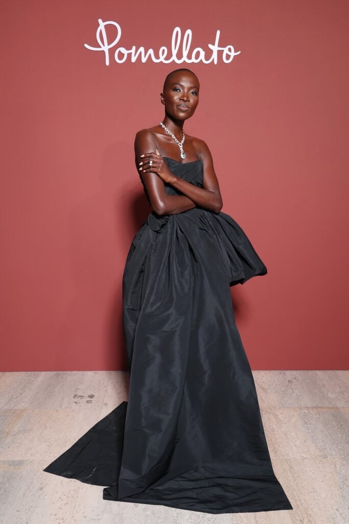 Amina Seck attends "Pomellato, Le Joailler Révolutionnaire" exhibition opening