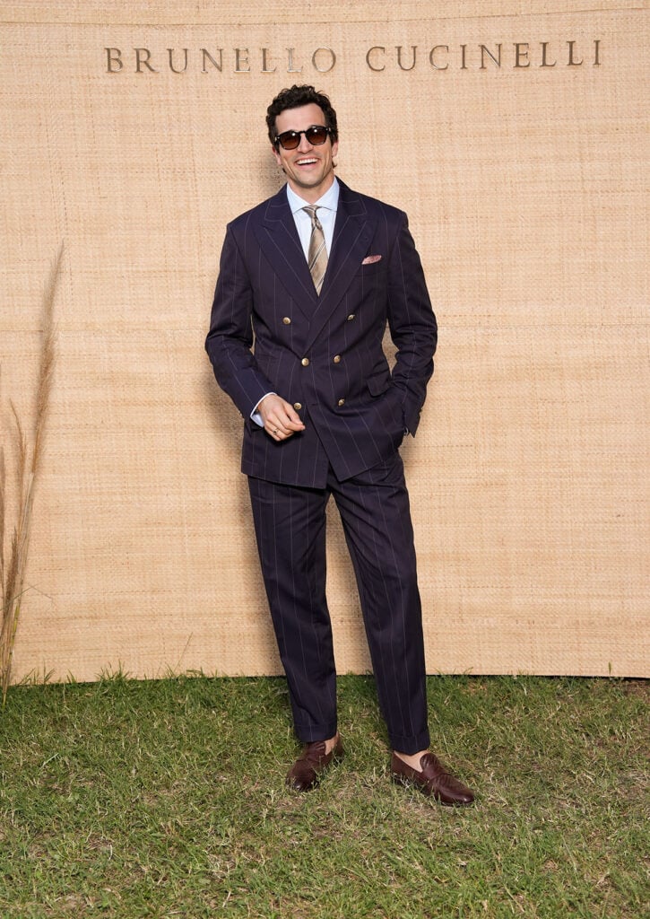 Paul Anthony Kelly wearing Brunello Cucinelli at Brunello Cucinelli's Pitti Uomo dinner in Florence