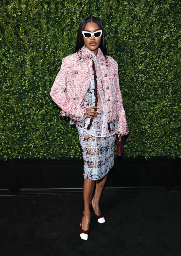 Teyana Taylor, wearing CHANEL, attends the CHANEL Tribeca Festival Artists Dinner