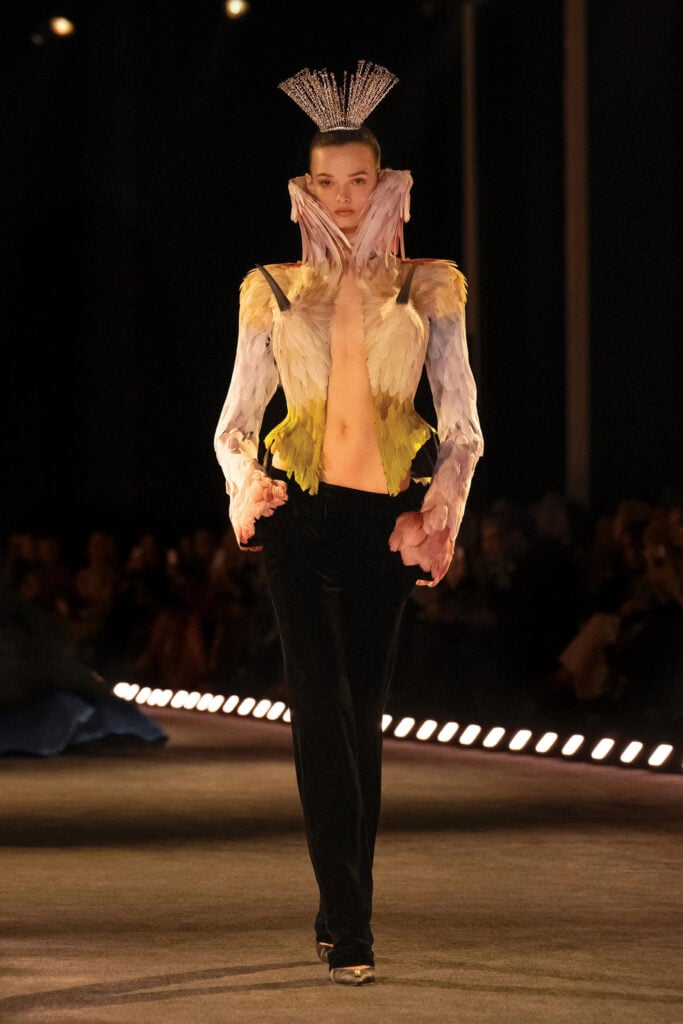 Lee Pace wearing Schiaparelli at the Schiaparelli Fall 2026 Haute Couture show during Paris Haute Couture Fashion Week.