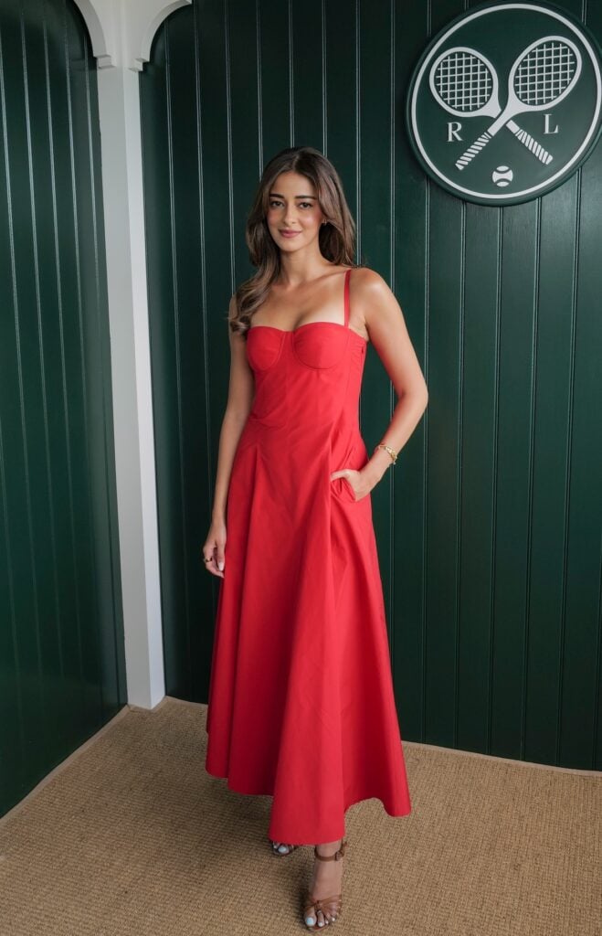 Ananya Panday, wearing Ralph Lauren, attends the Ralph Lauren Suite during The Championships, Wimbledon