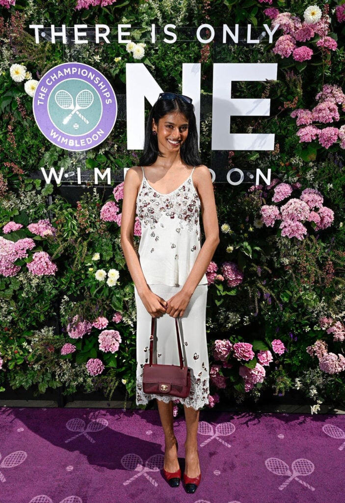 Bhavitha Mandava in the Arrivals Hub at The Championships 2026, held at The All England Lawn Tennis Club, Wimbledon