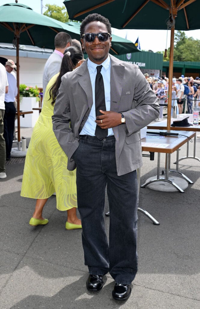David Jonsson wearing LOEWE at Wimbledon during the 2026 Championships.