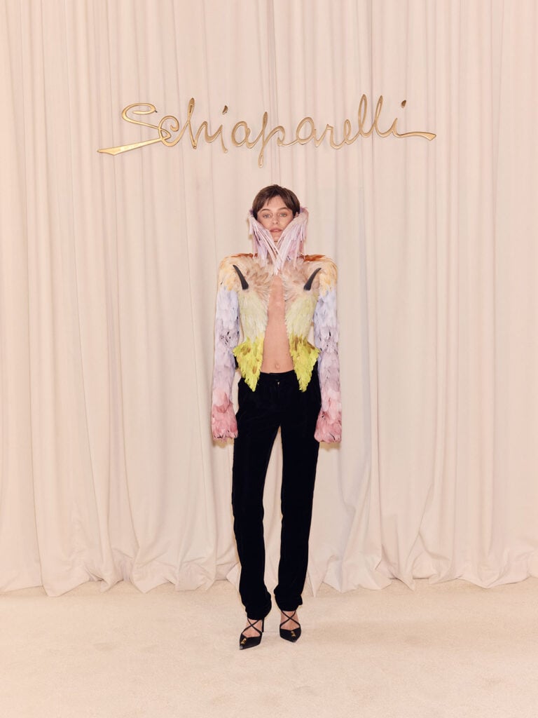 Emma Corrin wearing Schiaparelli Spring 2026 Haute Couture