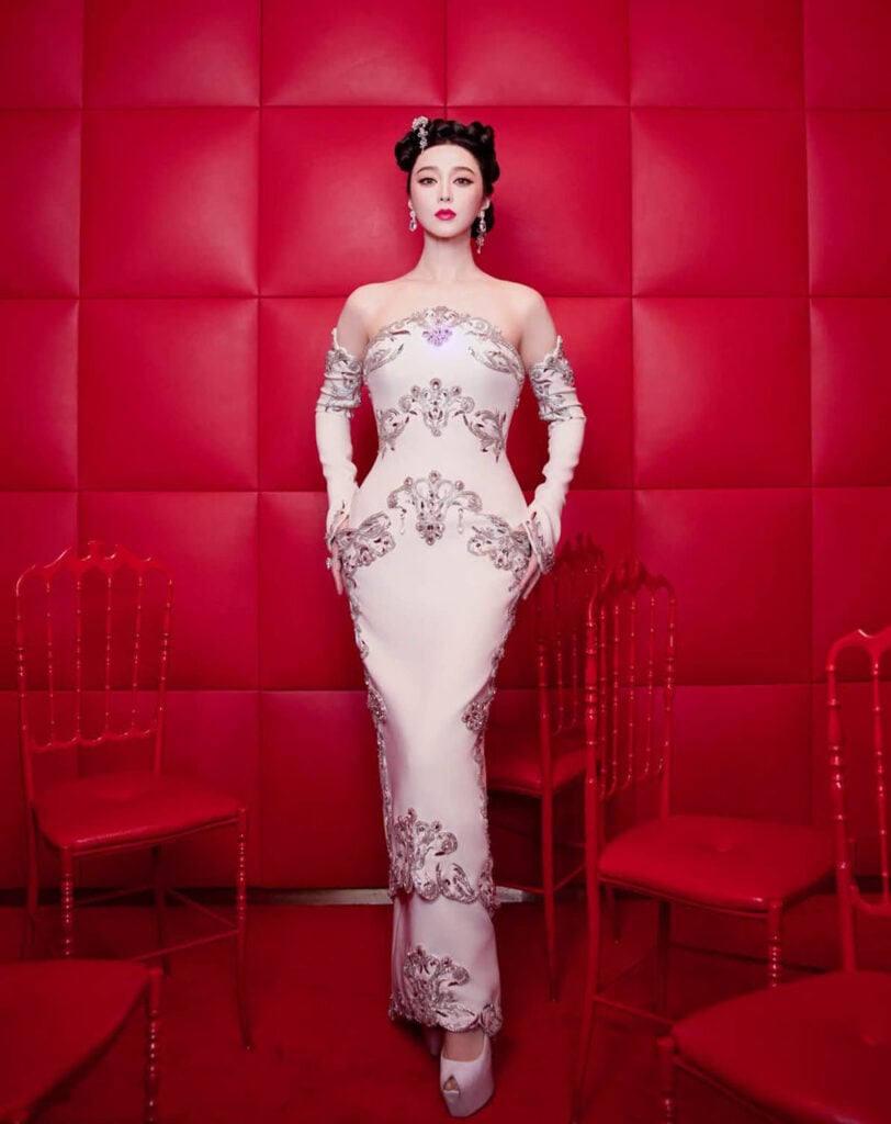 Fan Bingbing wearing Georges Hobeika Fall 2026 Couture at Paris Haute Couture Fashion Week.