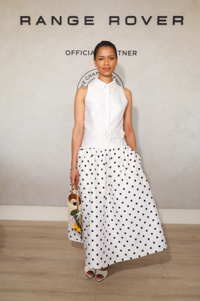 Gugu Mbatha-Raw wearing Self-Portrait at Day 13 of Wimbledon 2026 in London.