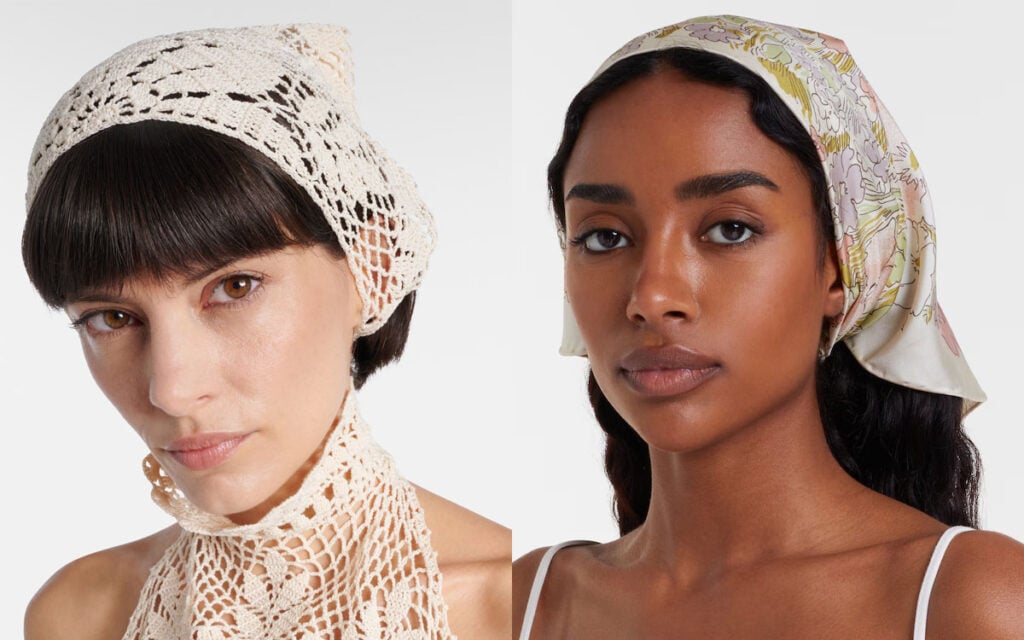 Celebrities are embracing multiple interpretations of the head scarf trend.