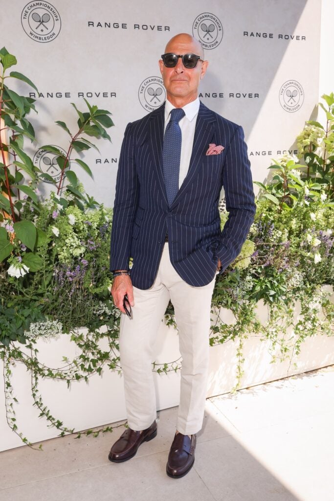 Stanley Tucci attends Day 13 of the Wimbledon Championships 2026 in London.