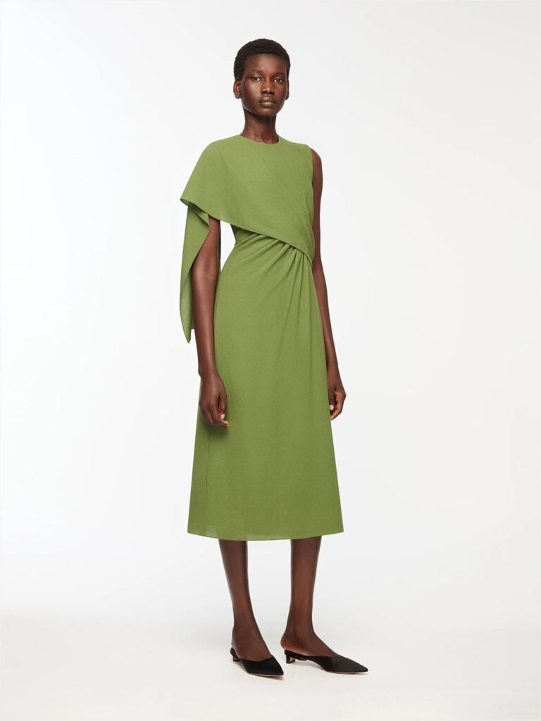 Emilia Wickstead Tidus dress on the runway, the design that inspired Kate Middleton's custom Wimbledon look.
