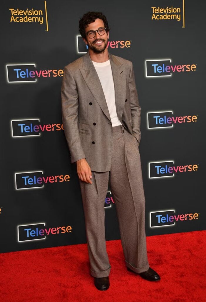 Paul Anthony Kelly wearing a relaxed Loro Piana suit at Televerse 26 in Los Angeles.
