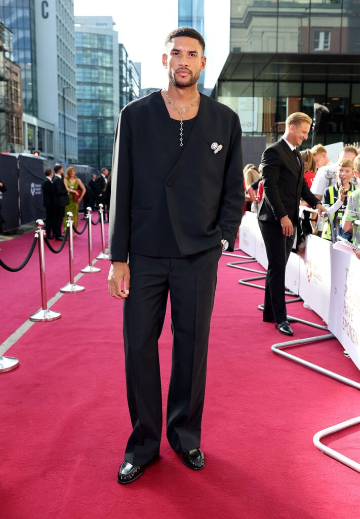 Omar Sowunmi, Nico O’Reilly, Antoine Semenyo, Declan Rice and William Saliba at the 2026 PFA Awards in Manchester