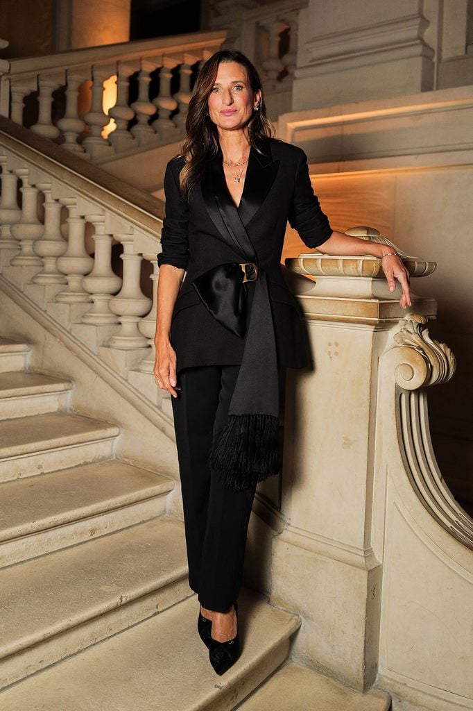 Camille Cottin wearing a black Dior look with Tiffany & Co. jewellery at the Jean Schlumberger dinner in Paris.