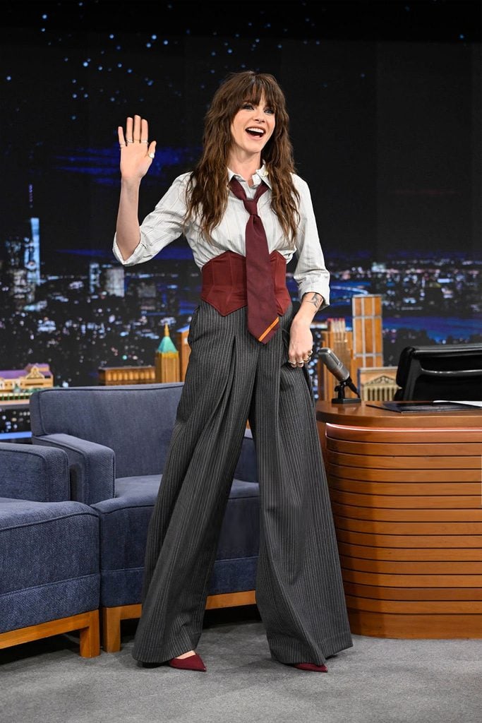 Cara Delevingne wearing Antonio Marras on ‘The Tonight Show Starring Jimmy Fallon’.
