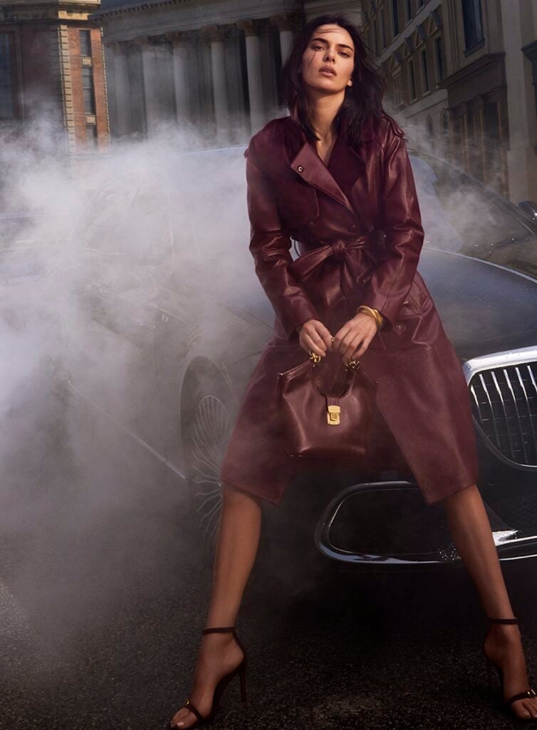 Kendall Jenner wears a Donna Karan New York leather look for the Fall 2026 campaign.