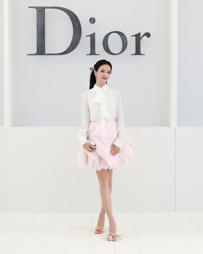 Jisoo wearing Dior Spring 2027 at the Dior show in Paris.