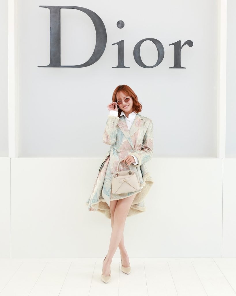 Juria wearing a Dior Fall 2026 jacket at the Dior Spring 2027 show in Paris.